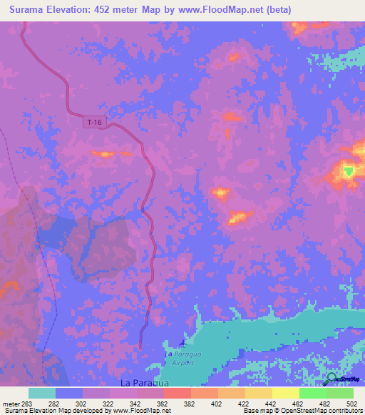 Surama,Venezuela Elevation Map