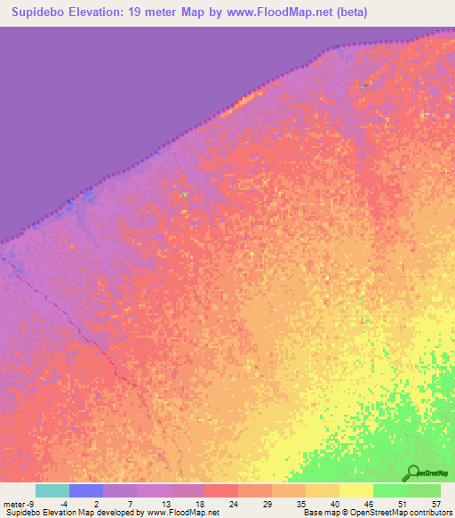 Supidebo,Venezuela Elevation Map