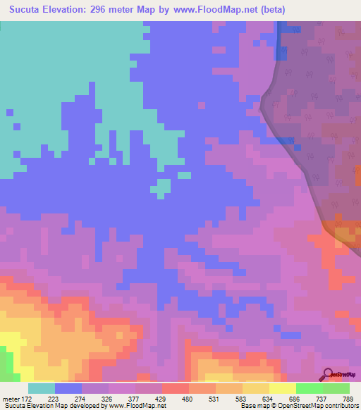 Sucuta,Venezuela Elevation Map