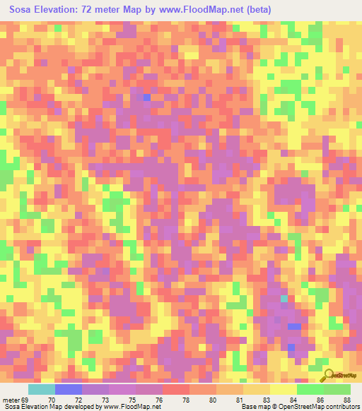 Sosa,Venezuela Elevation Map