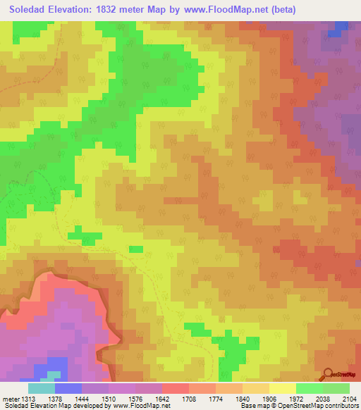 Soledad,Venezuela Elevation Map