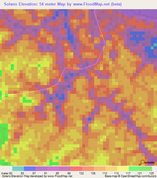 Solano,Venezuela Elevation Map