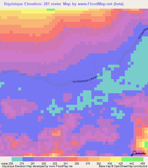 Siquisique,Venezuela Elevation Map