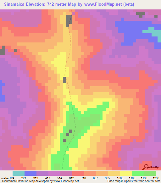Sinamaica,Venezuela Elevation Map