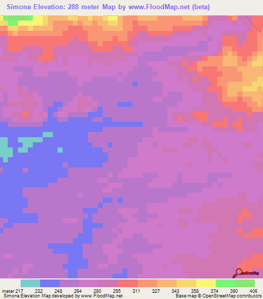 Simona,Venezuela Elevation Map