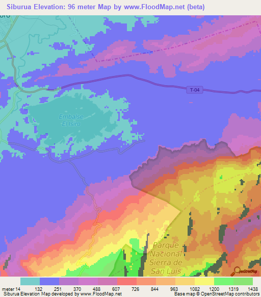 Siburua,Venezuela Elevation Map