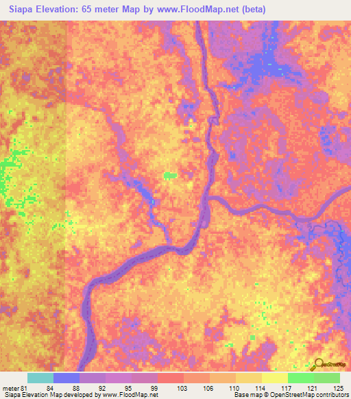 Siapa,Venezuela Elevation Map
