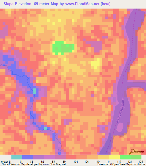 Siapa,Venezuela Elevation Map