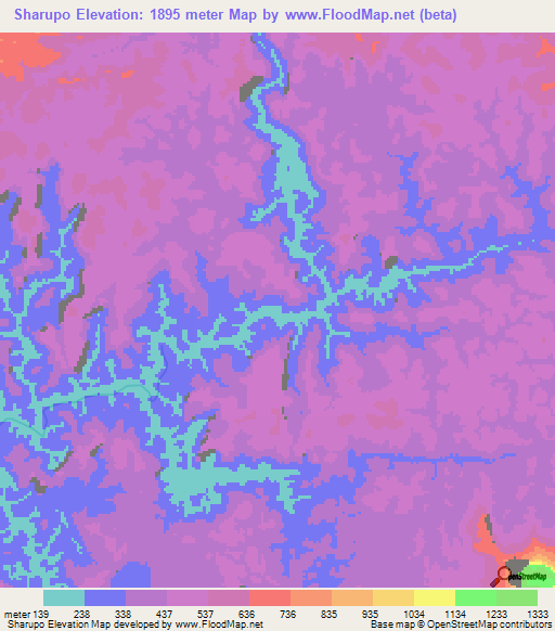 Sharupo,Venezuela Elevation Map