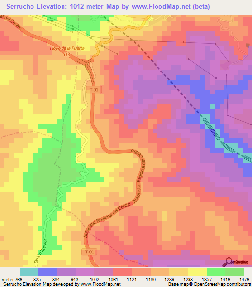 Serrucho,Venezuela Elevation Map