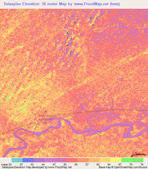 Selaspise,Venezuela Elevation Map