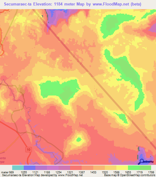 Secumaraec-ta,Venezuela Elevation Map