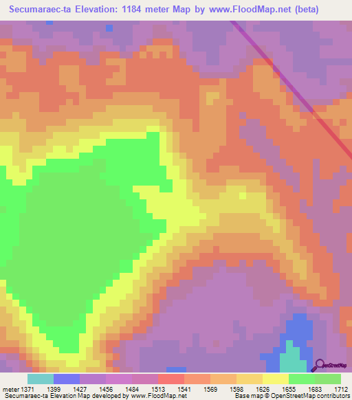 Secumaraec-ta,Venezuela Elevation Map
