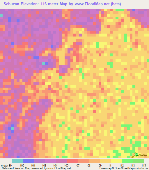 Sebucan,Venezuela Elevation Map