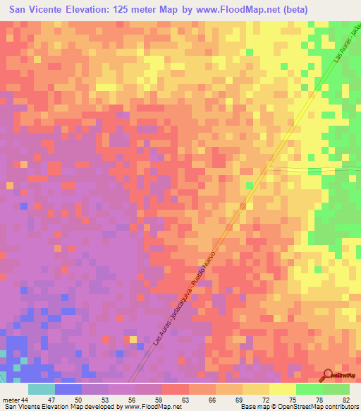 San Vicente,Venezuela Elevation Map