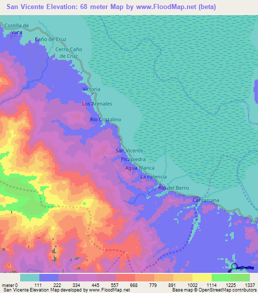 San Vicente,Venezuela Elevation Map