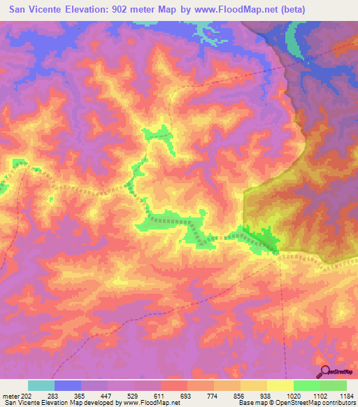San Vicente,Venezuela Elevation Map