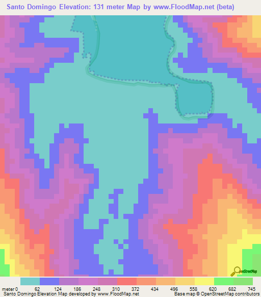 Santo Domingo,Venezuela Elevation Map