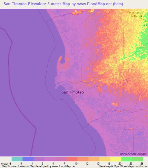 San Timoteo,Venezuela Elevation Map