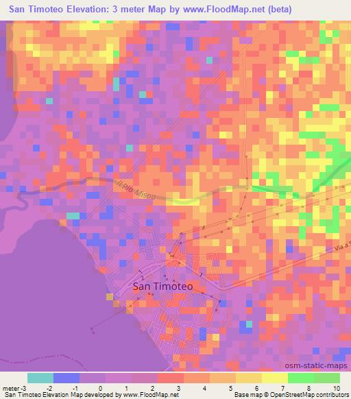 San Timoteo,Venezuela Elevation Map