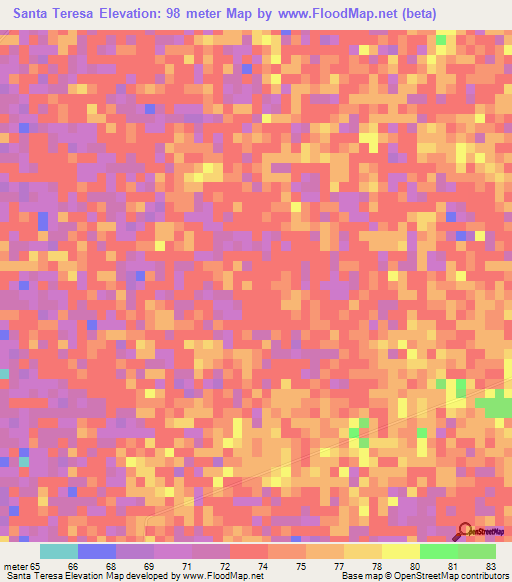 Santa Teresa,Venezuela Elevation Map