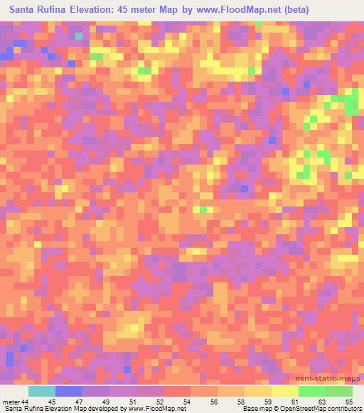 Santa Rufina,Venezuela Elevation Map
