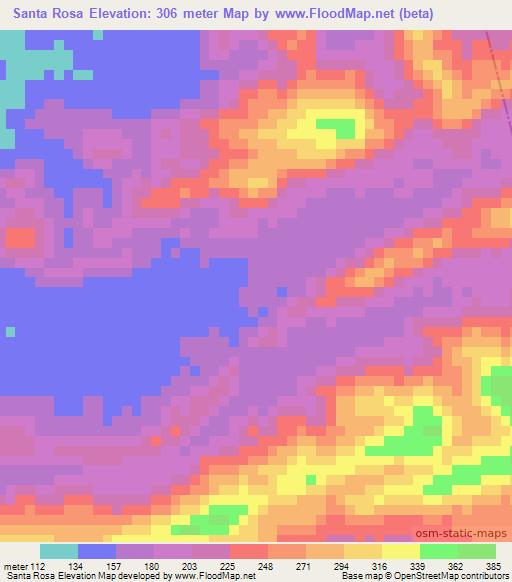 Santa Rosa,Venezuela Elevation Map