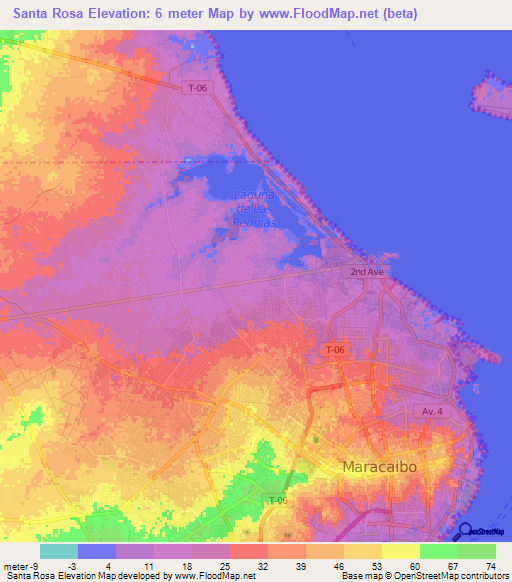 Santa Rosa,Venezuela Elevation Map