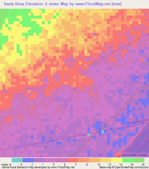 Santa Rosa,Venezuela Elevation Map