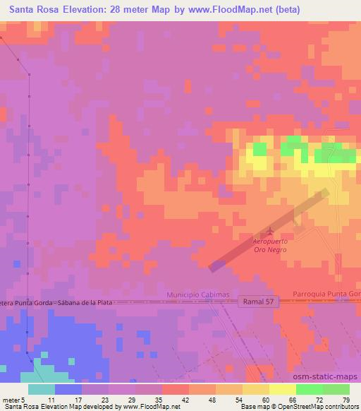 Santa Rosa,Venezuela Elevation Map