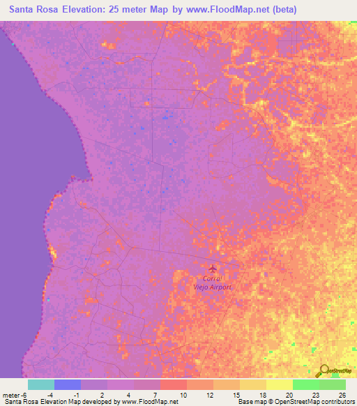 Santa Rosa,Venezuela Elevation Map