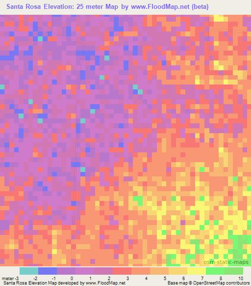 Santa Rosa,Venezuela Elevation Map