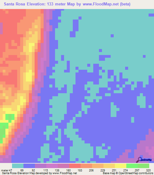Santa Rosa,Venezuela Elevation Map