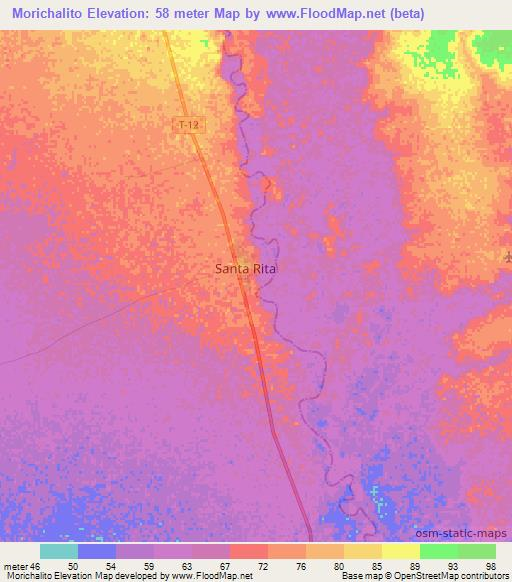Morichalito,Venezuela Elevation Map