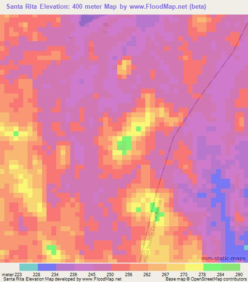 Santa Rita,Venezuela Elevation Map