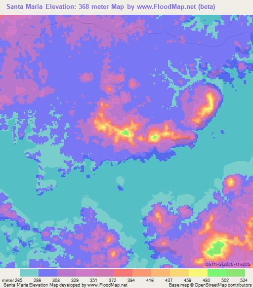 Santa Maria,Venezuela Elevation Map