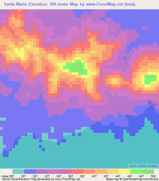Santa Maria,Venezuela Elevation Map