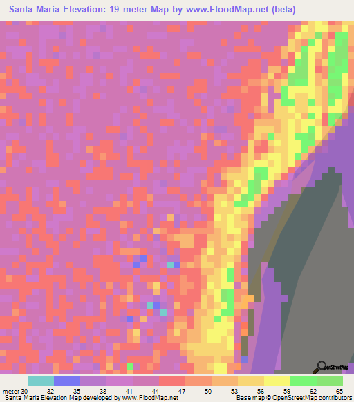 Santa Maria,Venezuela Elevation Map
