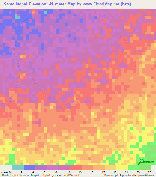 Santa Isabel,Venezuela Elevation Map