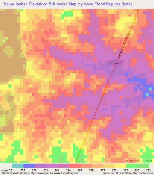 Santa Isabel,Venezuela Elevation Map