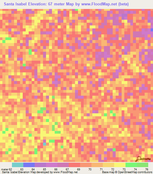 Santa Isabel,Venezuela Elevation Map