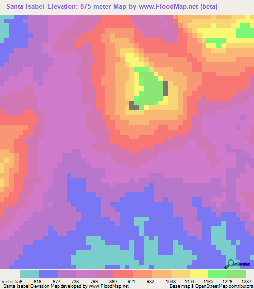 Santa Isabel,Venezuela Elevation Map