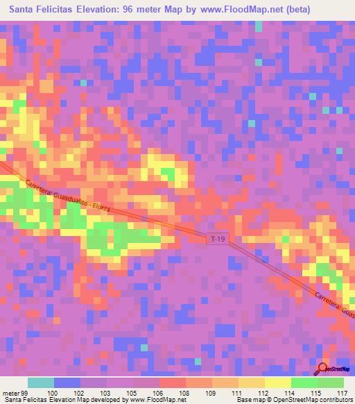 Santa Felicitas,Venezuela Elevation Map