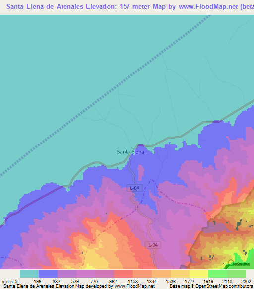 Santa Elena de Arenales,Venezuela Elevation Map