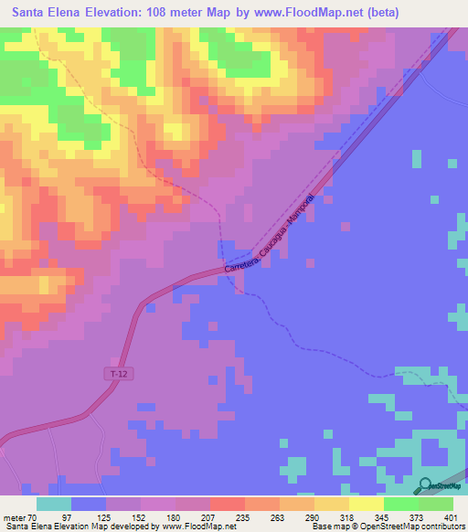 Santa Elena,Venezuela Elevation Map