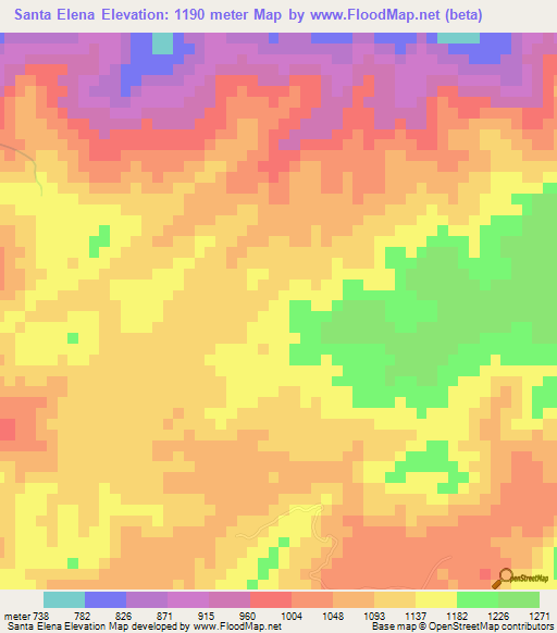 Santa Elena,Venezuela Elevation Map