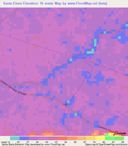 Santa Elena,Venezuela Elevation Map