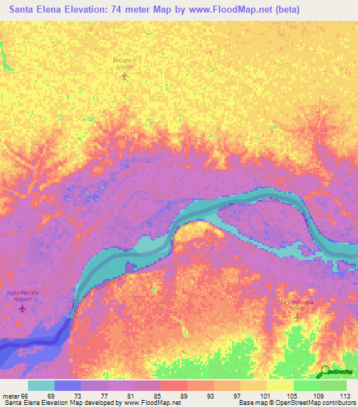 Santa Elena,Venezuela Elevation Map