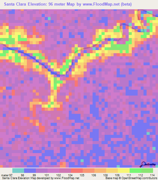 Santa Clara,Venezuela Elevation Map