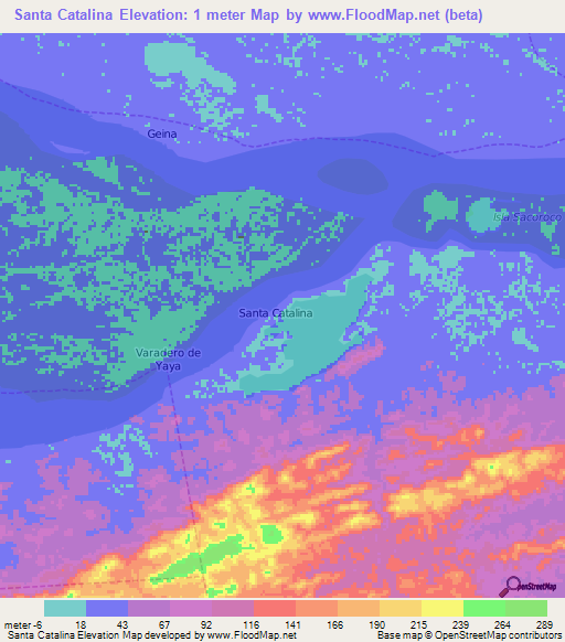 Santa Catalina,Venezuela Elevation Map